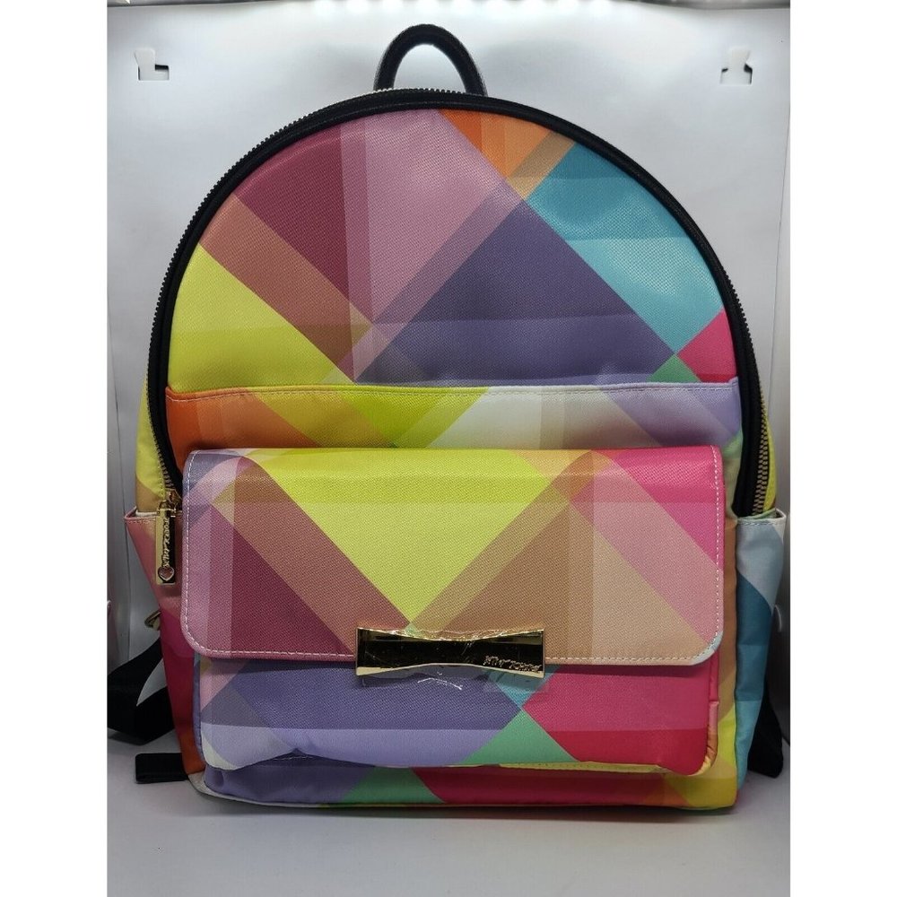 Betsey Johnson Rainbow Geometric Backpack NEW